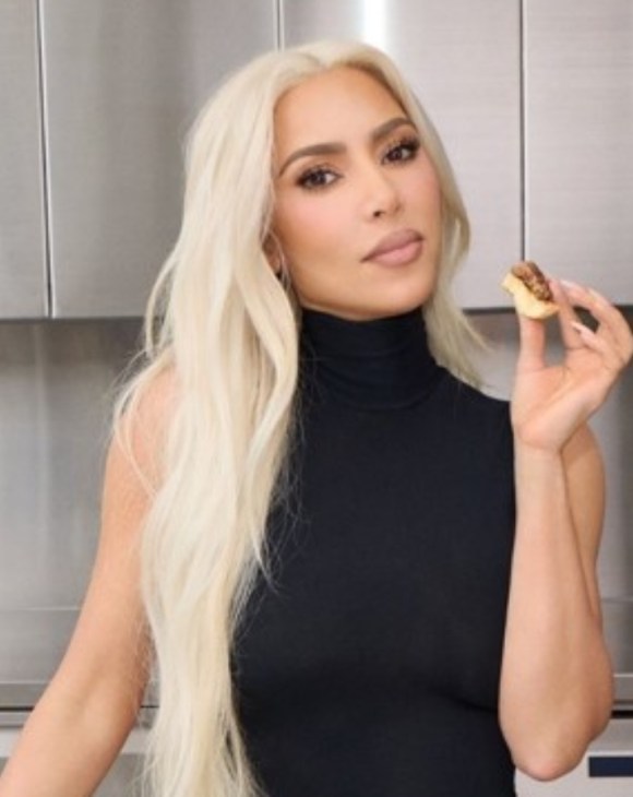 Kim Kardashian eating Beyond Meat