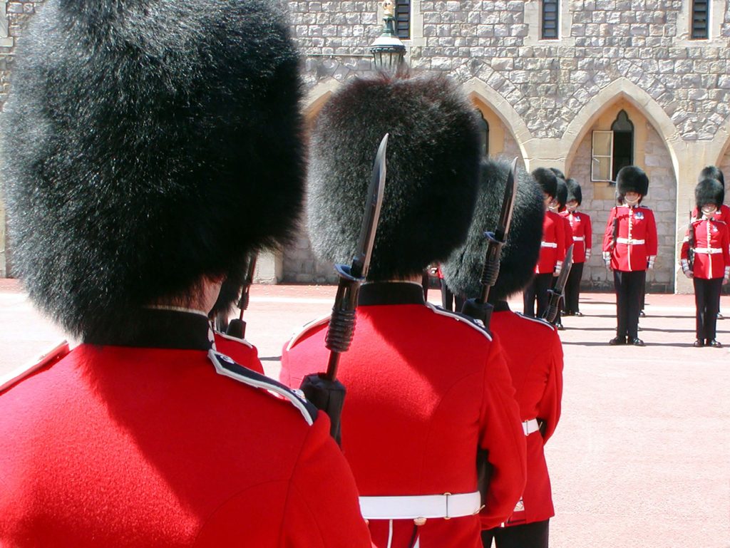 Queen's Guard's bear skin fur caps